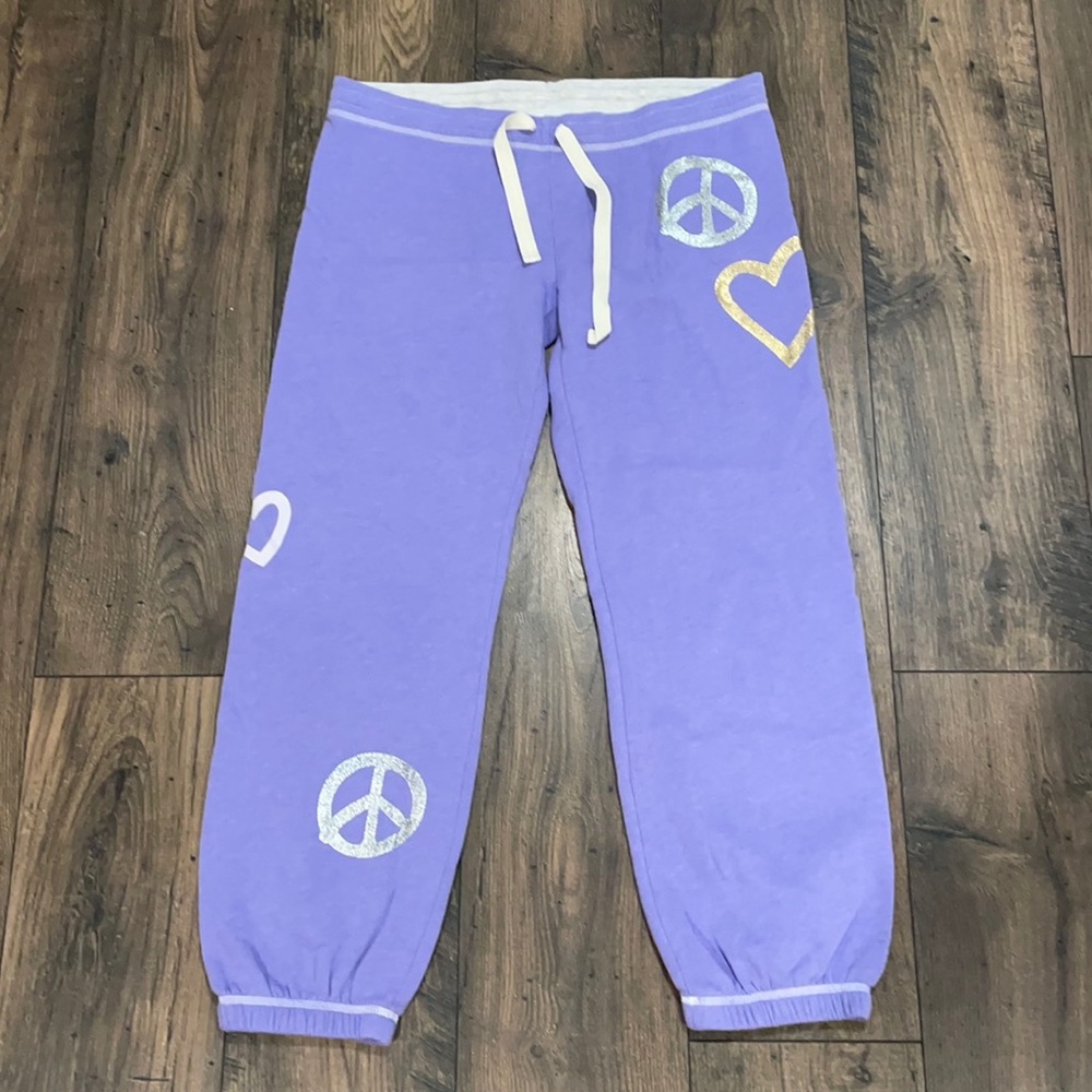Victorias secret pink love purple crop pants med